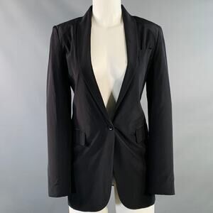 GUCCI Size 4 Black Silk Shawl Collar Jacket Blazer